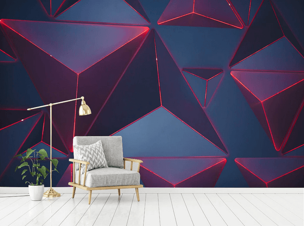3D Blue Geometric Wall Mural Wallpaper 06- Jess Art Decoration