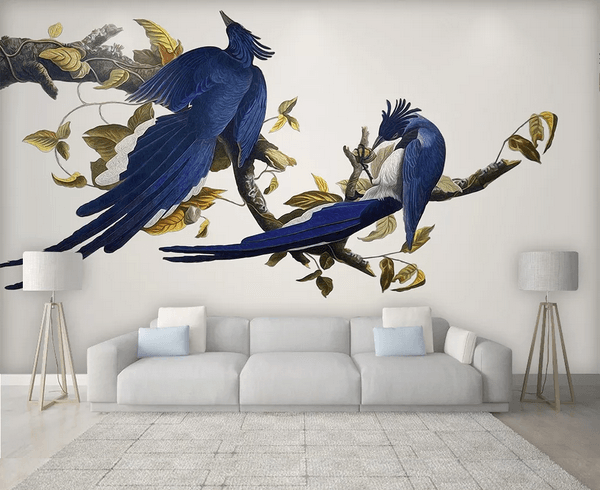 3D Branch Leaves Bird Wall Mural Wallpaper 53- Jess Art Decoration