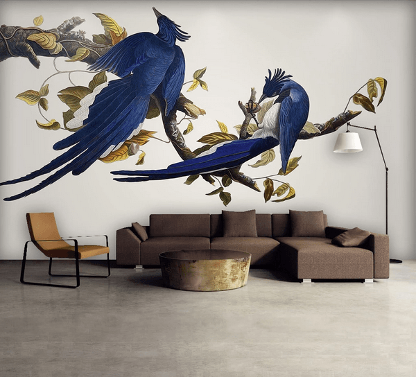 3D Branch Leaves Bird Wall Mural Wallpaper 53- Jess Art Decoration