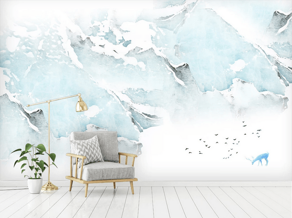 3D Snow Mountains Elk Wall Mural Wallpaper 42- Jess Art Decoration