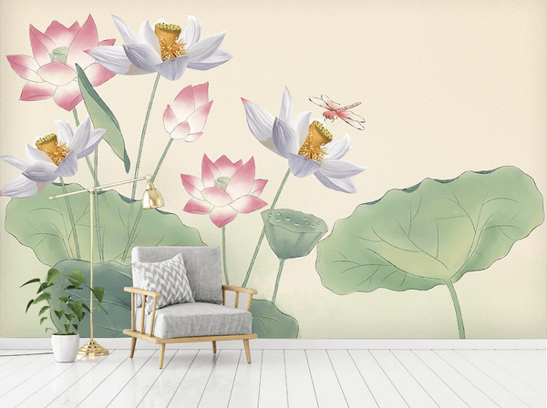 3D Lotus Leaves Wall Mural Wallpaper 54- Jess Art Decoration