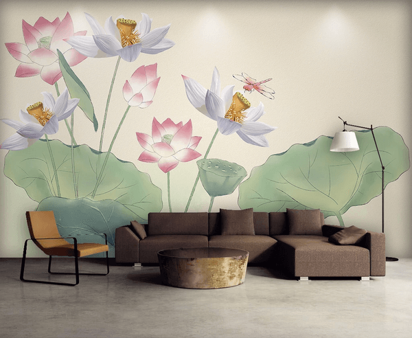 3D Lotus Leaves Wall Mural Wallpaper 54- Jess Art Decoration