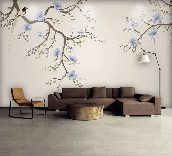 3D Magnolia Blossom Branch Bird Wall Mural Wallpaper 33- Jess Art Decoration