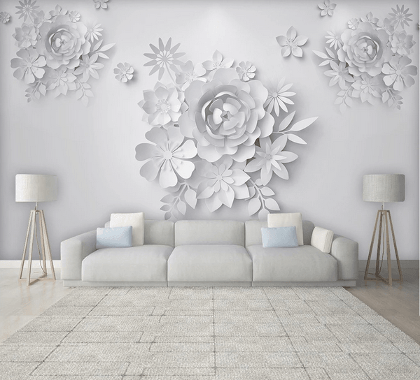 3D Paper Art Flower Wall Mural Wallpaper 01- Jess Art Decoration