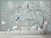 3D Blossom Tree Bird Wall Mural Wallpaper 60- Jess Art Decoration