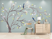 3D Blossom Tree Bird Wall Mural Wallpaper 60- Jess Art Decoration