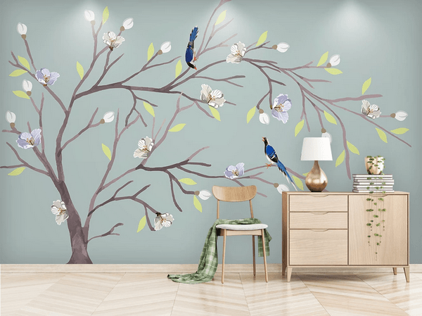 3D Blossom Tree Bird Wall Mural Wallpaper 60- Jess Art Decoration