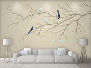 3D Blossom Branch Bird Wall Mural Wallpaper 61- Jess Art Decoration