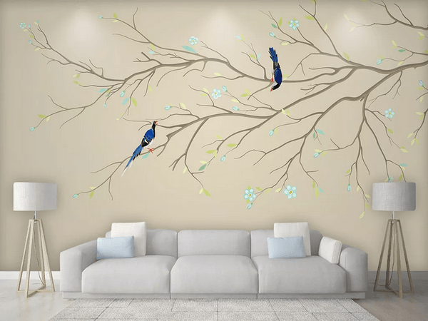3D Blossom Branch Bird Wall Mural Wallpaper 61- Jess Art Decoration