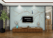 3D Blossom Branch Bird Wall Mural Wallpaper 61- Jess Art Decoration