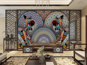 3D Horse Floral Medallion Wall Mural Wallpaper 19- Jess Art Decoration