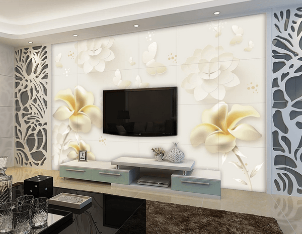 3D Paper Art Floral Wall Mural Wallpaper 115- Jess Art Decoration