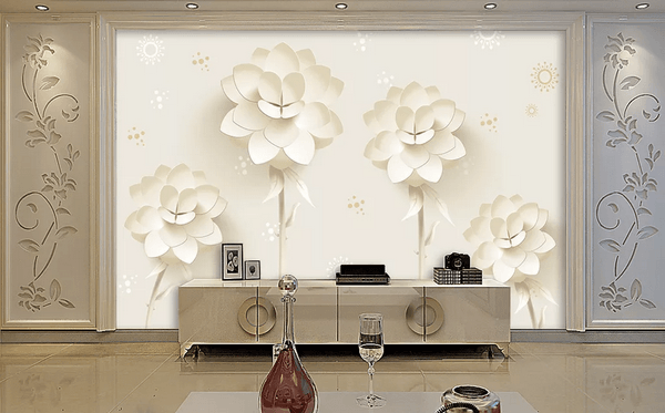 3D Paper Art Floral Wall Mural Wallpaper 76- Jess Art Decoration