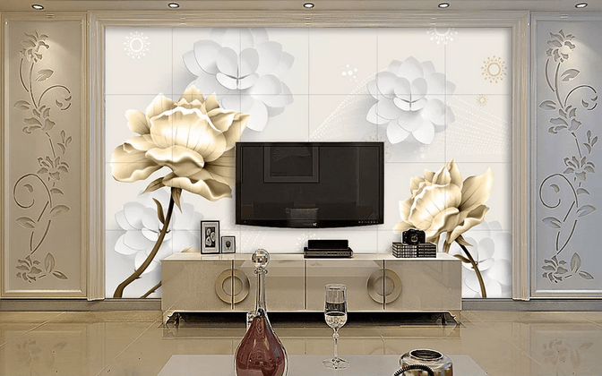 3D Paper Art Floral Wall Mural Wallpaper 114- Jess Art Decoration