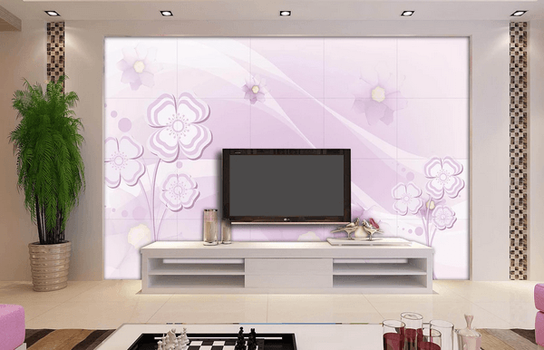 3D Purple Floral Wall Mural Wallpaper 104- Jess Art Decoration