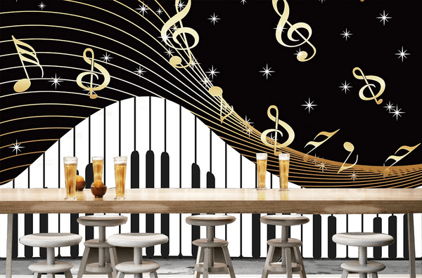 3D Piano Keys Note Wall Mural Wallpaper 88- Jess Art Decoration