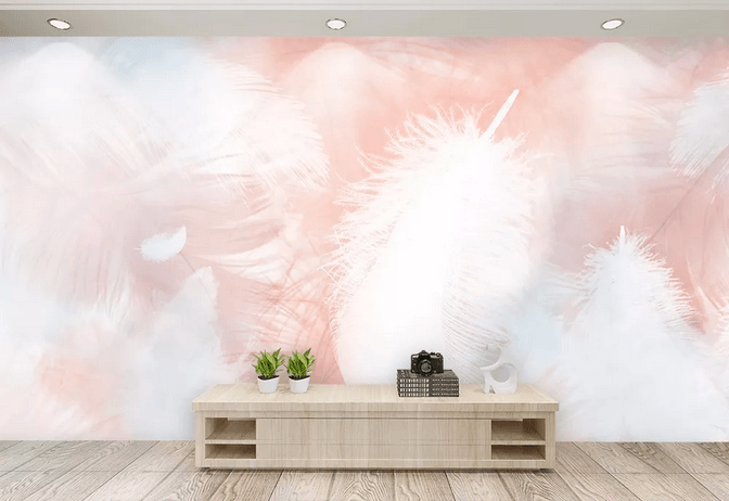 3D Pink Feather Wall Mural Wallpaper 417- Jess Art Decoration