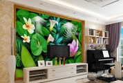 3D Calla Lily Flower Leaves Wall Mural Wallpaper 464- Jess Art Decoration