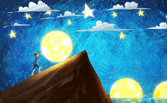 3D Blue Star Sky Clouds Moon Kid Wall Mural Wallpaper 401- Jess Art Decoration