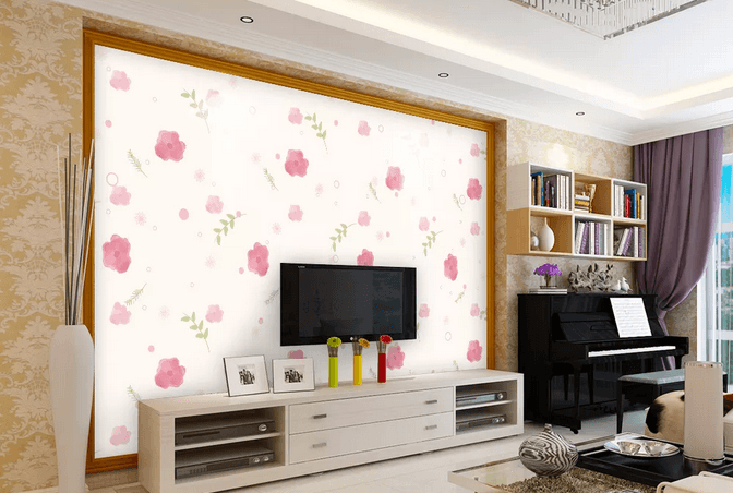 3D Pink Floral Leaves Wall Mural Wallpaper 449- Jess Art Decoration