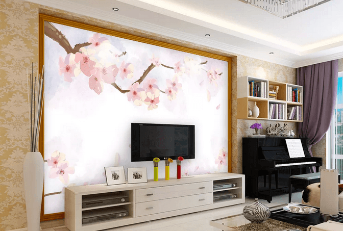 3D Pink Peach Blossom Wall Mural Wallpaper 432- Jess Art Decoration
