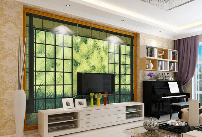 3D Window Forest Wall Mural Wallpaper 412- Jess Art Decoration
