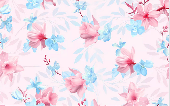 3D Pink Blue Flower Wall Mural Wallpaper 421- Jess Art Decoration