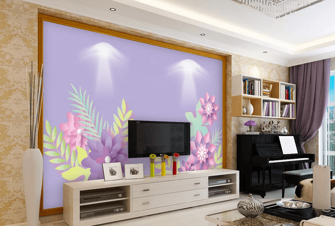 3D Purple Floral Wall Mural Wallpaper 276- Jess Art Decoration