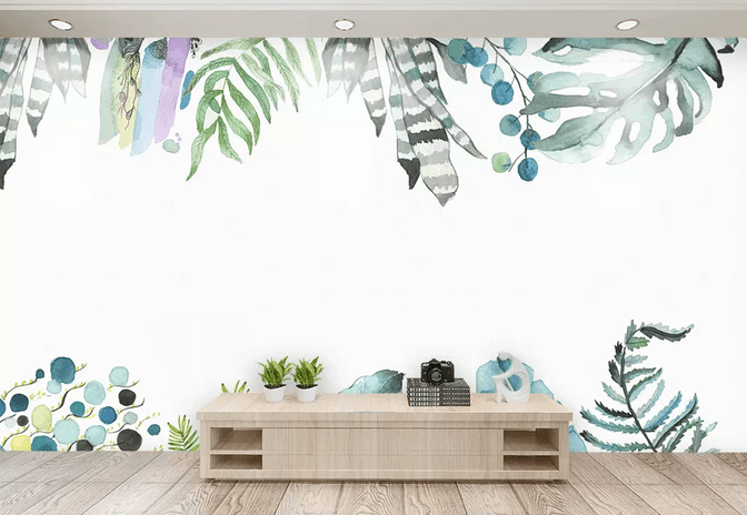 3D Leaves Plants Wall Mural Wallpaper 309- Jess Art Decoration