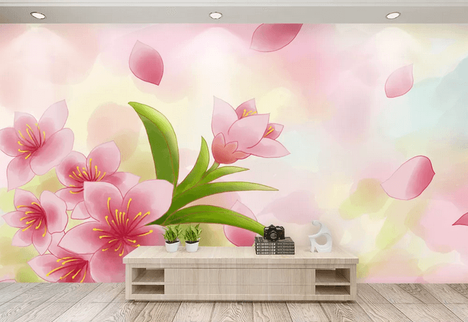 3D Pink Flower Wall Mural Wallpaper 314- Jess Art Decoration