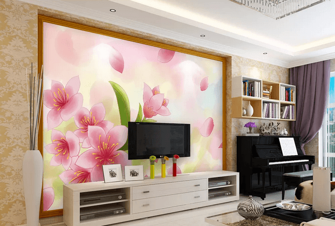 3D Pink Flower Wall Mural Wallpaper 314- Jess Art Decoration