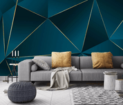3D Blue Geometric Triangle Wall Mural Wallpaper 344- Jess Art Decoration