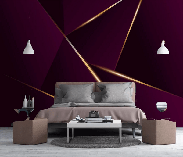 3D Purple Geometric Line Wall Mural Wallpaper 267- Jess Art Decoration