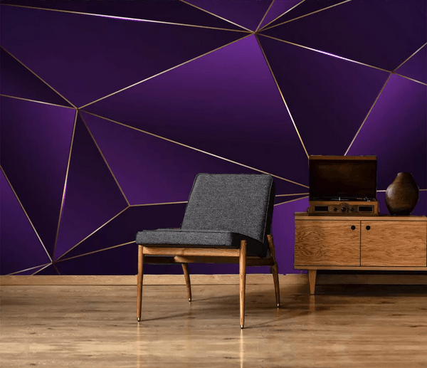 3D Purple Geometric Triangle Wall Mural Wallpaper 250- Jess Art Decoration