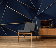 3D Blue Geometric Line Wall Mural Wallpaper 275- Jess Art Decoration