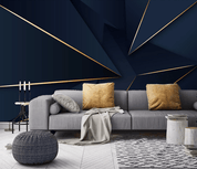 3D Blue Geometric Line Wall Mural Wallpaper 275- Jess Art Decoration