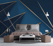 3D Blue Geometric Triangle Line Wall Mural Wallpaper 252- Jess Art Decoration