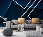 3D Blue Geometric Wall Mural Wallpaper 201- Jess Art Decoration