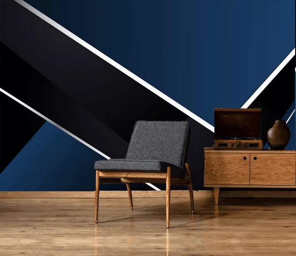 3D Blue Geometric Line Wall Mural Wallpaper 238- Jess Art Decoration