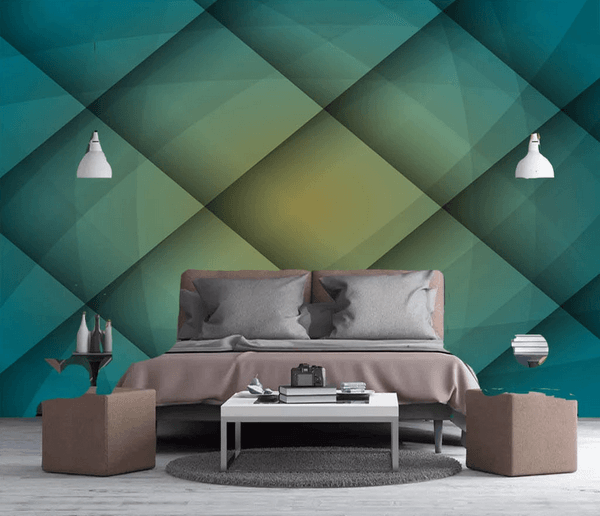 3D Blue Diamond Grid Wall Mural Wallpaper 138- Jess Art Decoration