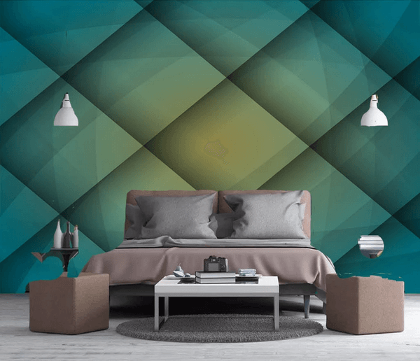 3D Blue Diamond Grid Wall Mural Wallpaper 138- Jess Art Decoration