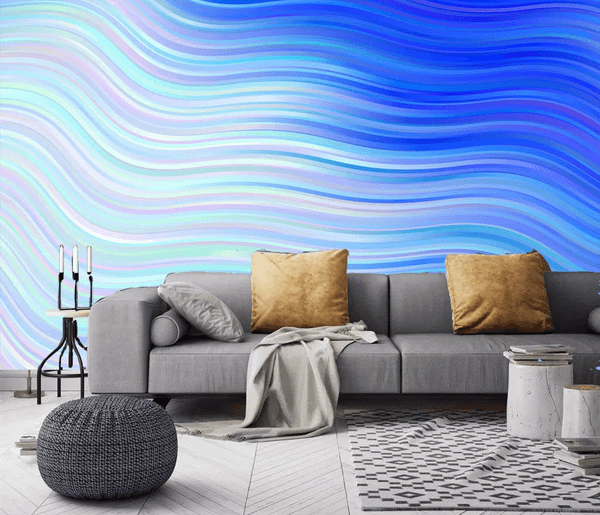 3D Blue Wavy Wall Mural Wallpaper 148- Jess Art Decoration