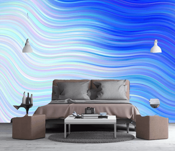 3D Blue Wavy Wall Mural Wallpaper 148- Jess Art Decoration