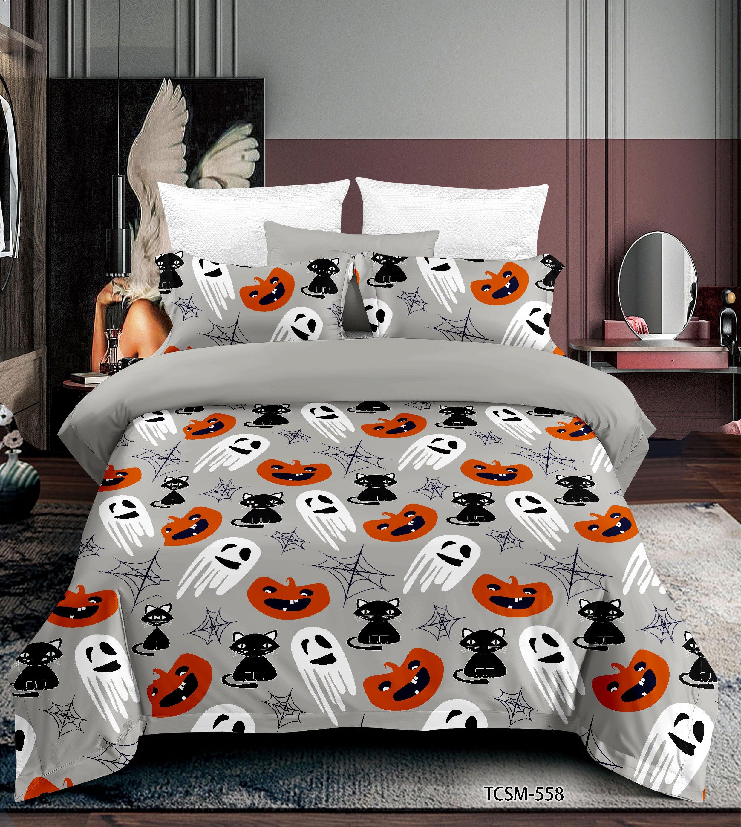 3D Halloween Pumpkin Ghost Quilt Cover Set Bedding Set Duvet Cover Pillowcases 85- Jess Art Decoration