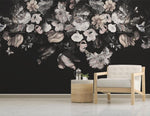 3D Dark Black Flowers Wall Mural 240- Jess Art Decoration