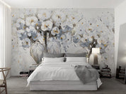 3D black white flowers watercolor wall mural wallpaper 52- Jess Art Decoration