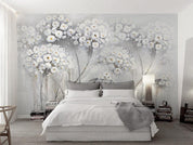 3D black white flowers forest watercolor wall mural wallpaper 54- Jess Art Decoration