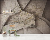 3D black white map puzzle wall mural wallpaper 150- Jess Art Decoration