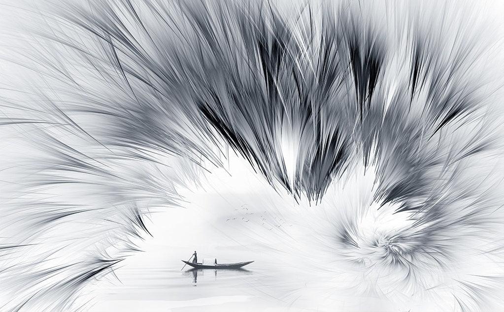 3D black white feather pattern watercolor wall mural wallpaper 83- Jess Art Decoration