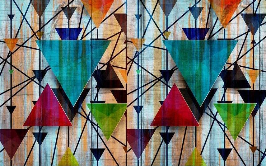 3D color triangle wood decoration wall mural wallpaper 246- Jess Art Decoration